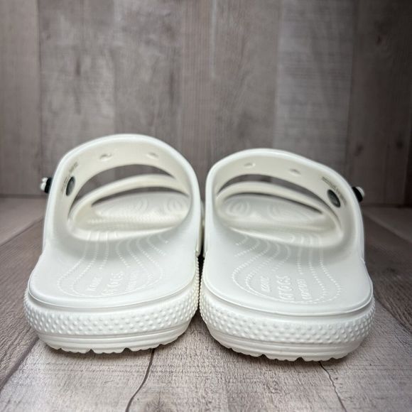 Crocs Women's Classic Slide Sandal Comfort Two Strap Slip On White Size 8 - Picture 10 of 13